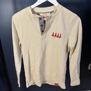 Maker's Mark, Cream Colour Unisex Henley, Size Medium